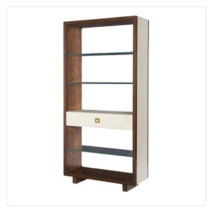 Jeni 63 Tall Metal Wood Bookcase | Bookshelf | Display Unit Silva Green & Gold