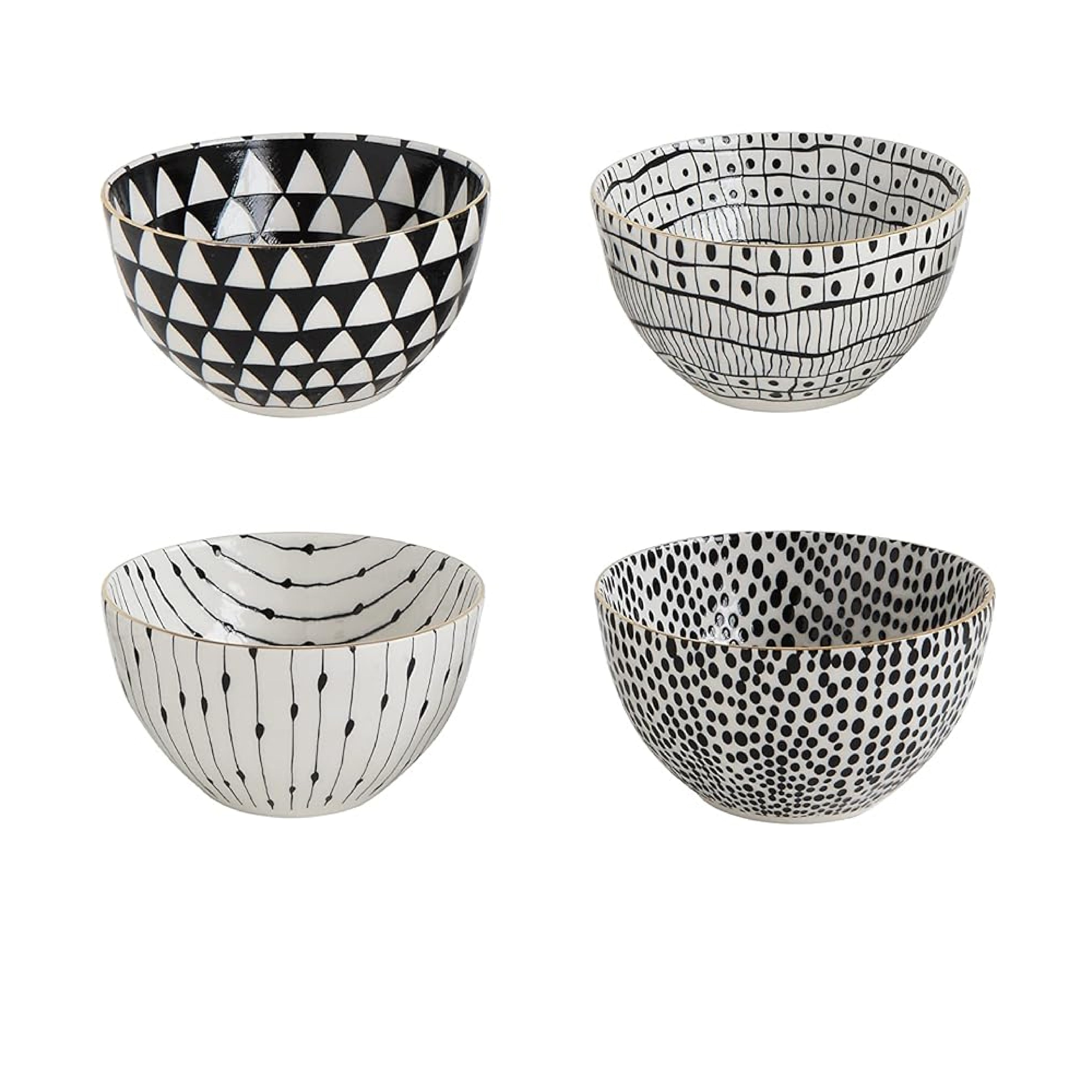 4 buy New Boho Black & White Geo Bowls