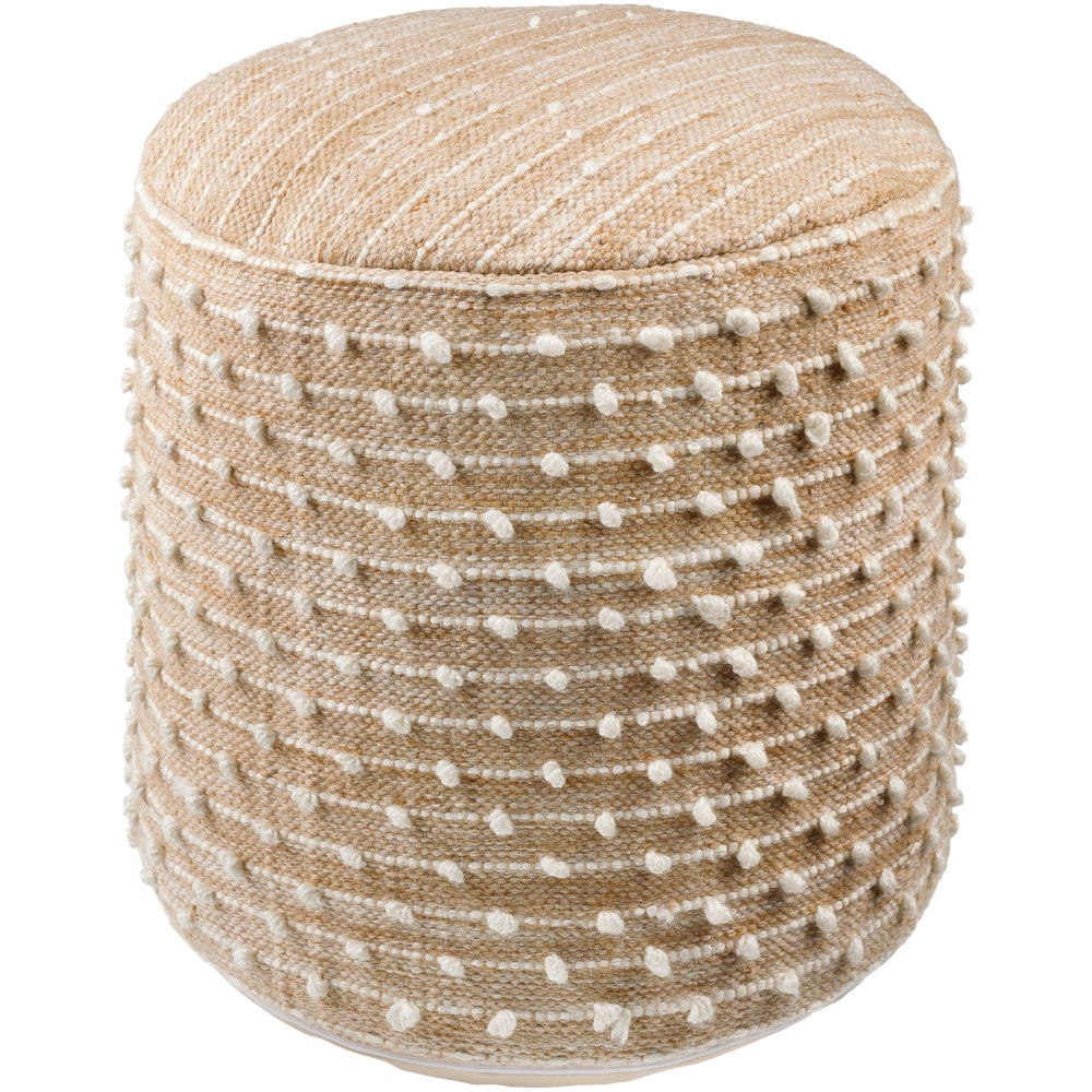 Outdoor Pouf - Woven Neutral White Tan – BSEID