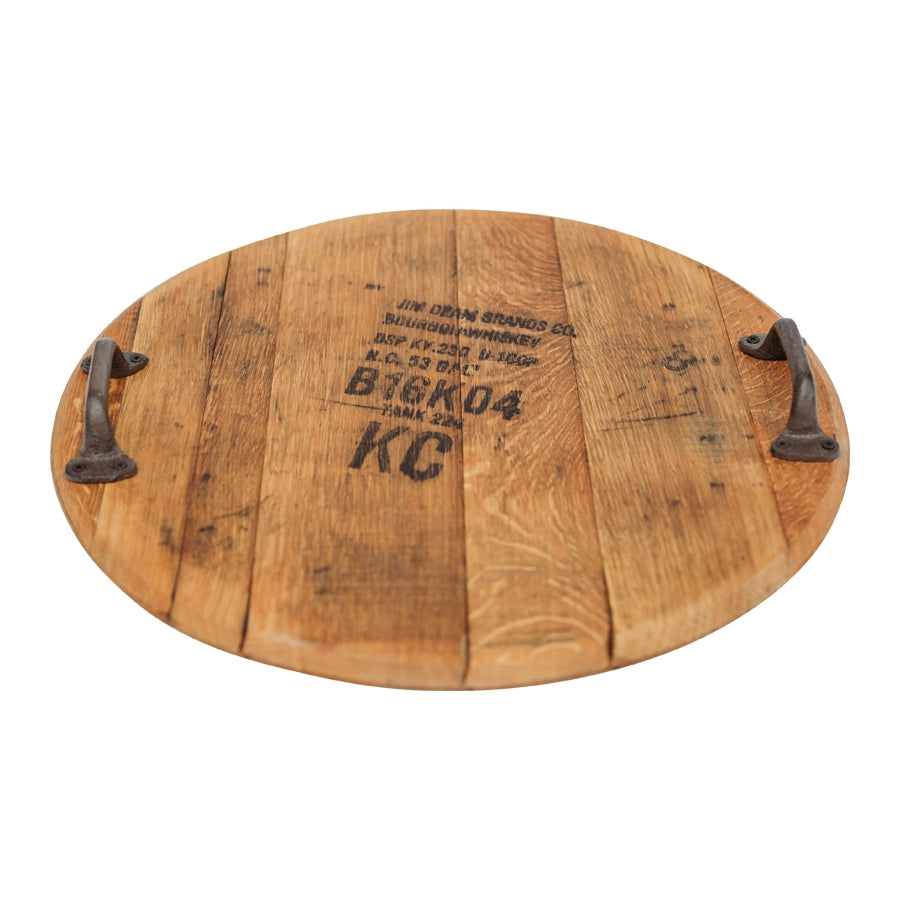 Bourbon Barrel Serving Board with Handle