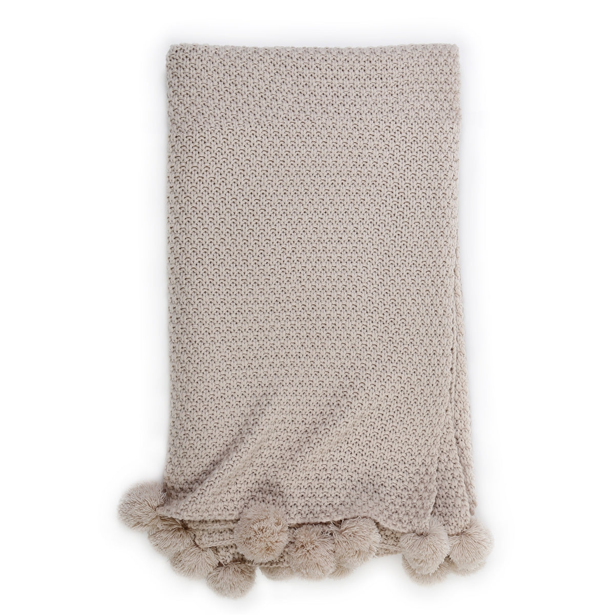 Grey knitted discount pom pom throw