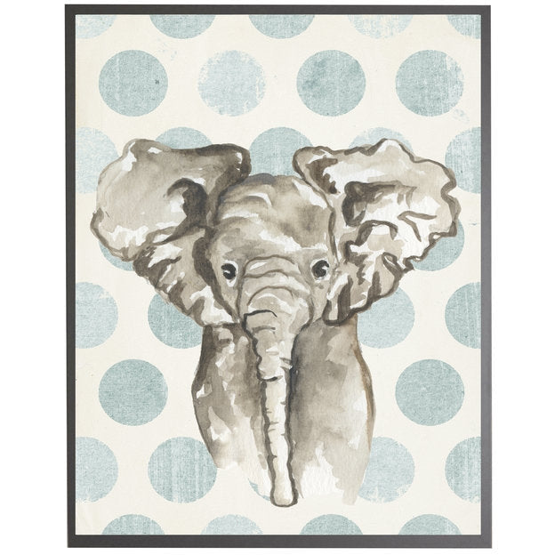 Blue Gray Elephant Wall Decor, Elephant Print, Canvas Print