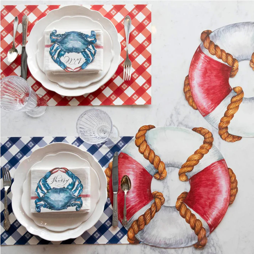 red blue and life raft paper placemats