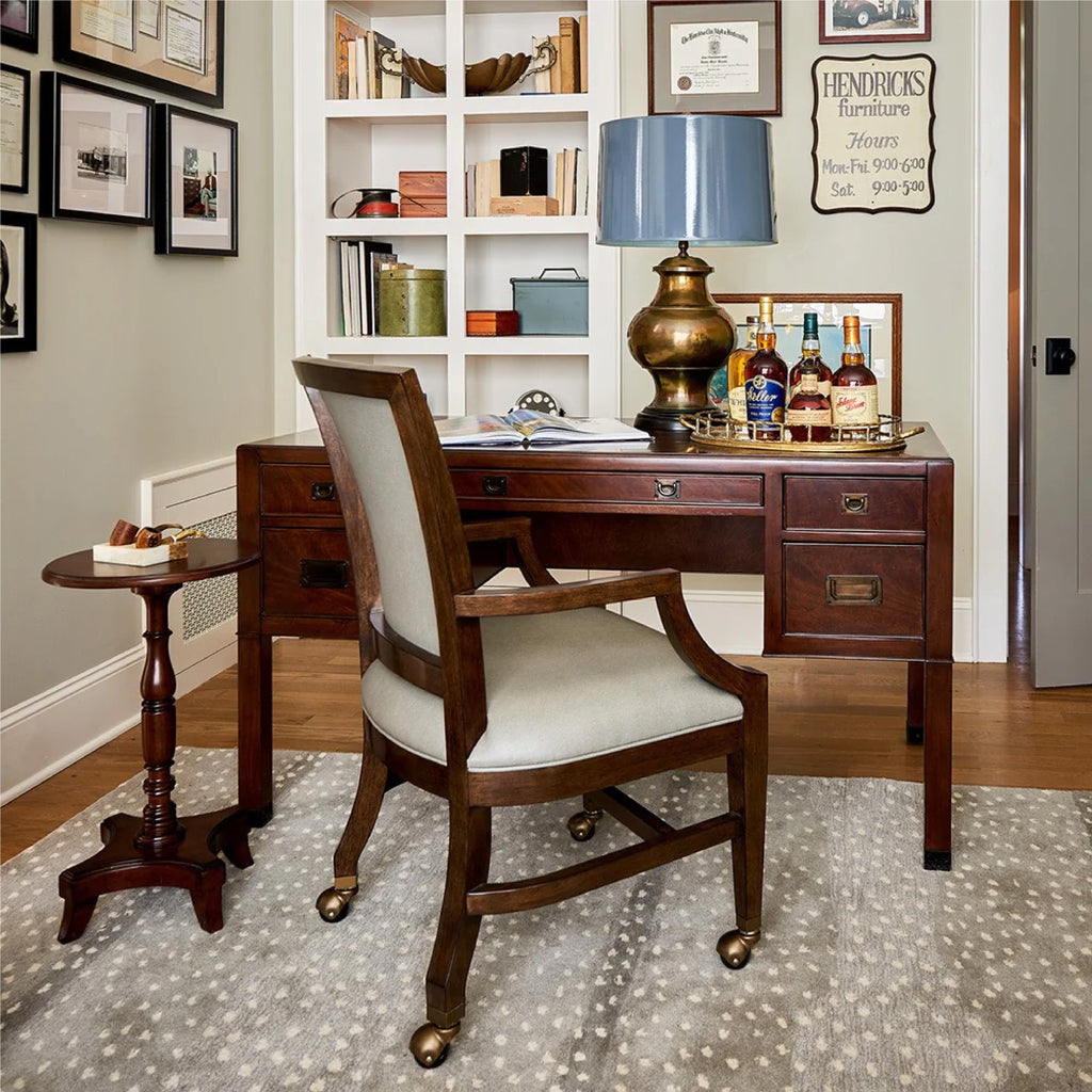 animal print rug traditional office space 