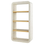 natural bone etagere 3 brass-clad shelves