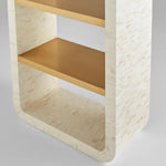 natural bone etagere 3 brass-clad shelves