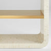 natural bone etagere 3 brass-clad shelves