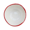 round melamine white red edge soup cereal bowl