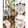 black and white striped paper table runner 