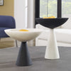 modern bowls black white pedestal base set of two