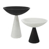 modern bowls black white pedestal base set of two