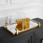 decor tray antique gold leaf acrylic handle 