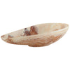 handcrafted swirl design bowl ivory brown