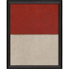 wall art rectangle mottled red upper beige lower stripes black frame