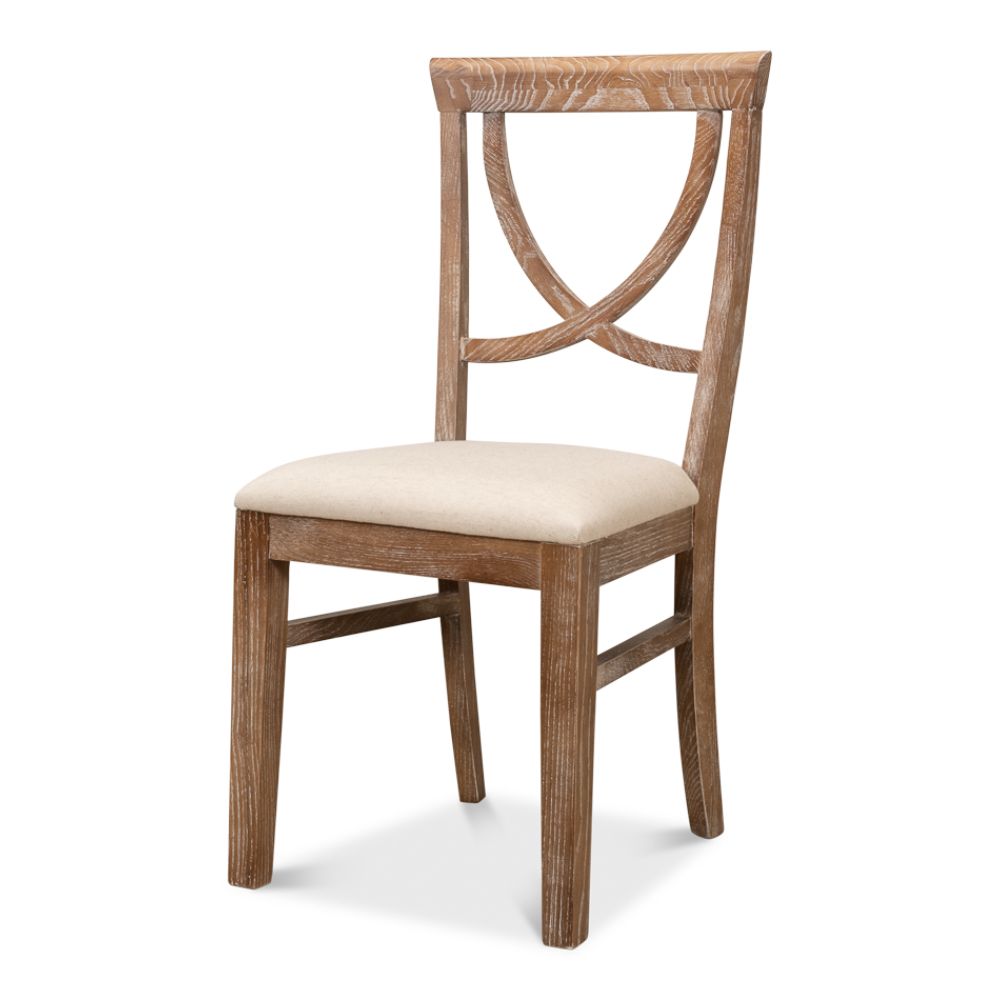 Luxury Designer Louis Arm Chair - Natural Wood + Linen Dining Chair – BSEID