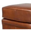 footstool ottoman square four feet nail heads leather distressed brown cube