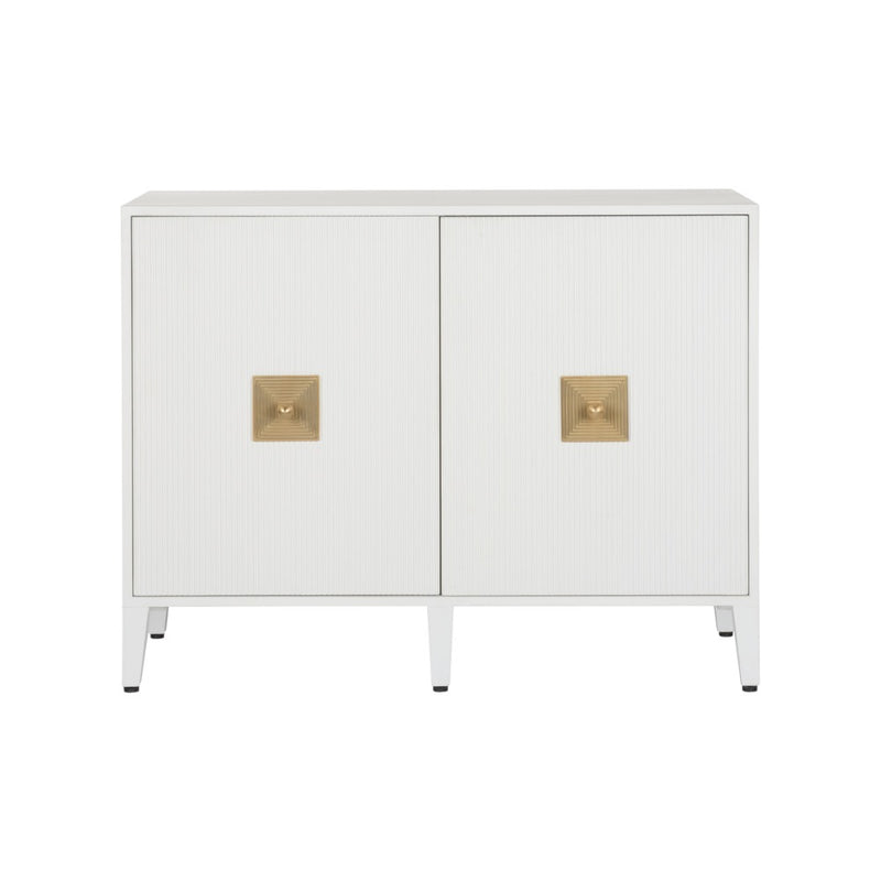 glossy white wood buffet gold accent