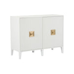 glossy white wood buffet gold accent