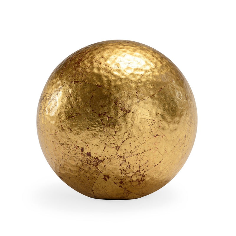 decorative accent hammered gold leaf ball round medium