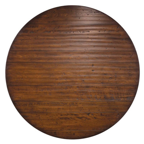 cherry veneer molded base pedestal dining table round