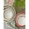 round melamine white red edge salad plate