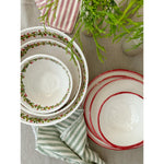 round melamine white red edge salad plate