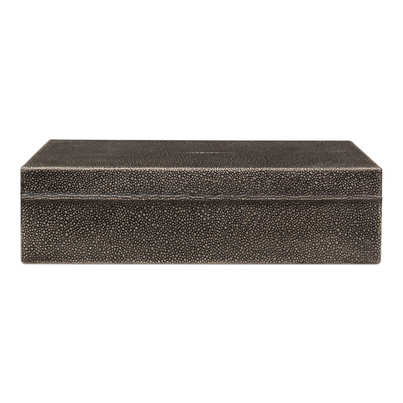 shagreen decor box set rectangle antique gray finish