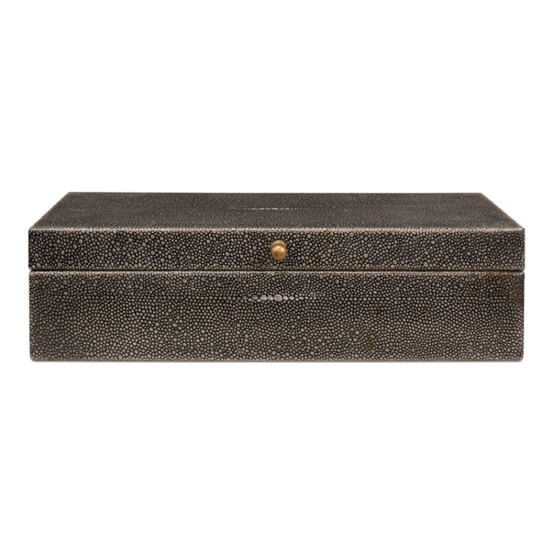 shagreen decor box set rectangle antique gray finish