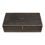 shagreen decor box set rectangle antique gray finish