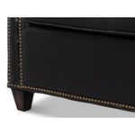 leather armchair black onyx nailhead trim