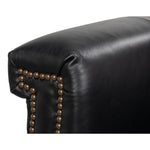 leather armchair black onyx nailhead trim