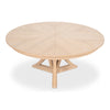 round bleached oak round expandable jupe dining table large