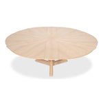 round bleached oak round expandable jupe dining table large