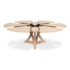 round bleached oak round expandable jupe dining table large