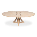 round bleached oak round expandable jupe dining table large