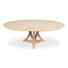 round bleached oak round expandable jupe dining table large