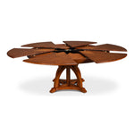 round walnut finish wood expandable jupe dining table large