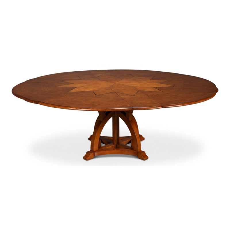 round walnut finish wood expandable jupe dining table large