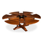 round walnut finish wood expandable jupe dining table medium