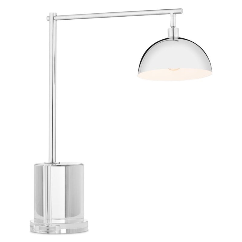 polished nickel adjustable modern desk lamp dome shade