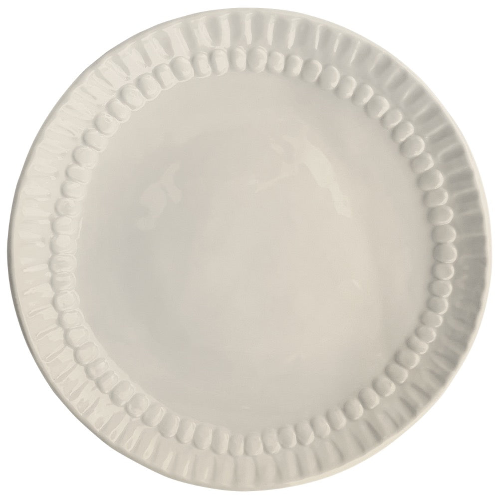 cream melamine salad plate dotted edge