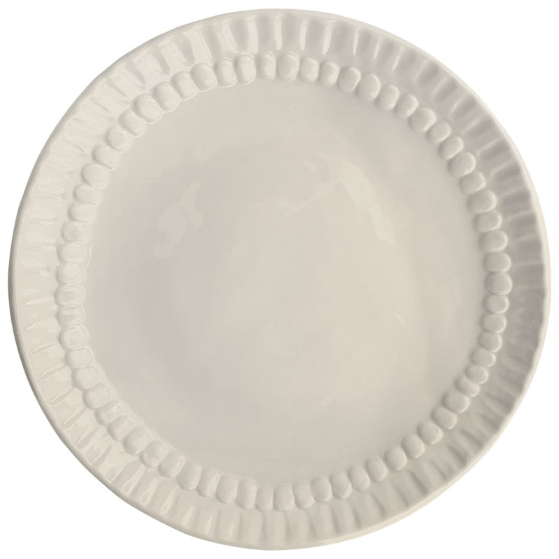 cream melamine salad plate dotted edge