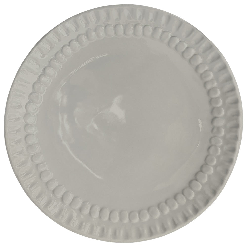 stone melamine dinner plate dotted edge