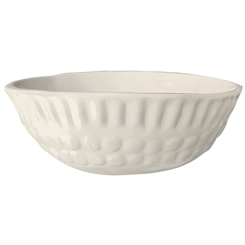 cream melamine soup cereal bowl dotted edge