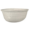 cream melamine serving bowl dotted edge