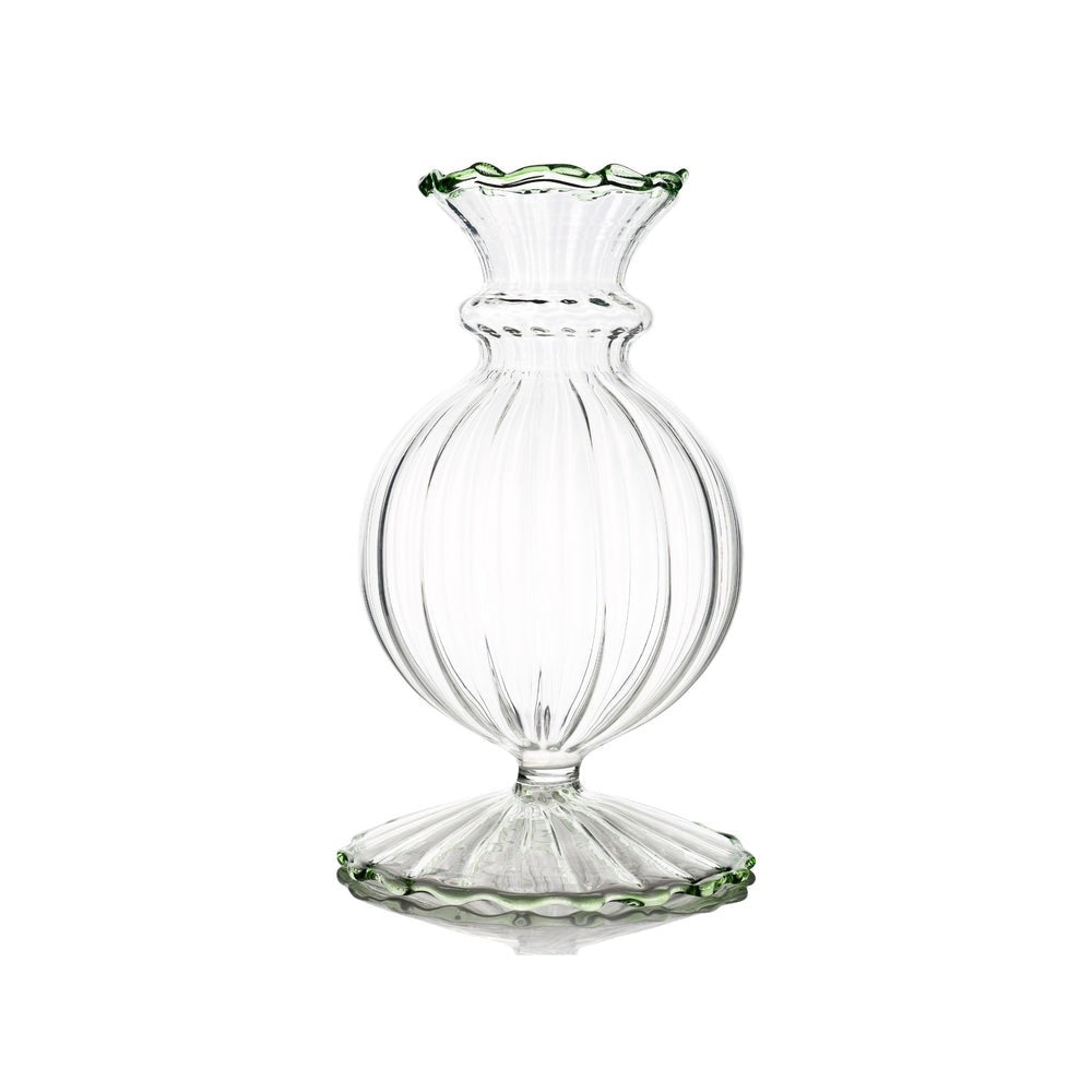 clear bud vase decor mouthblown glass