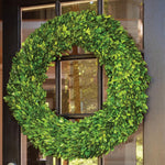 boxwood wreath round green foliage organic