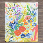 large bright colorful flowers abstract art paper grommets