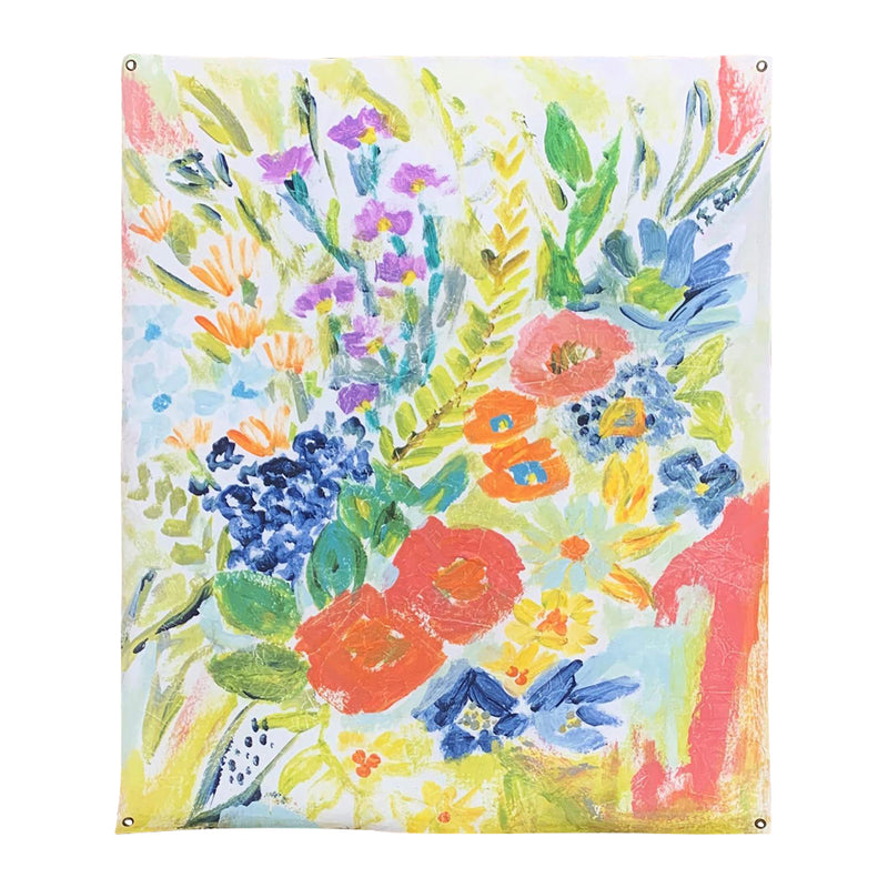 large bright colorful flowers abstract art paper grommets