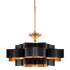 large black gold leaf lotus chandelier